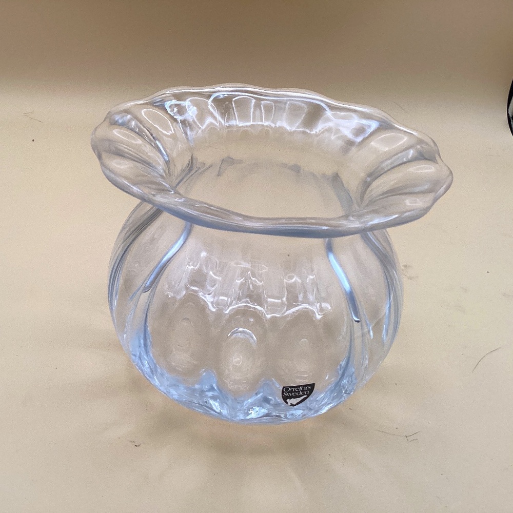 Orefors anemone crystal vase